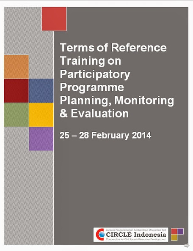 Pelatihan Perencanaan, Monitoring & Evaluasi Program yang Partisipatif pada tanggal  25 – 28 Februari 2014