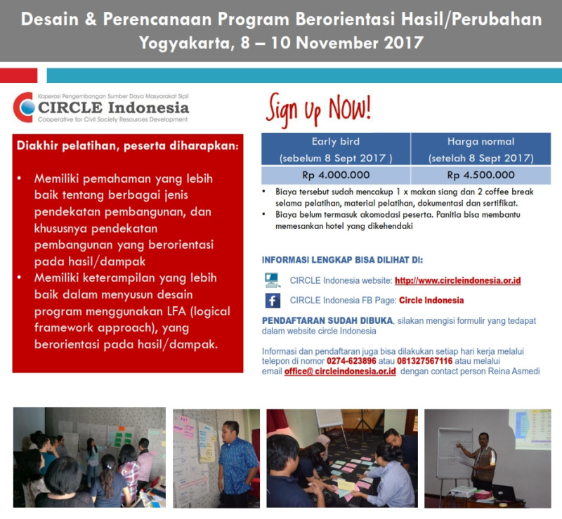 Pelatihan Desain & Perencanaan Program Berorientasi Hasil/Perubahan, 8 - 10 November 2017
